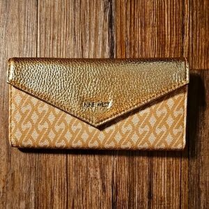 Nine West Gold Metallic and Tan Women's Clutch